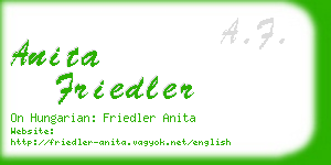 anita friedler business card